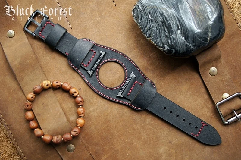 CUFF handgefertigt Leder Uhrenarmband incl. Lugs Adapter für Apple Watch (oder Apple Watch Sport) 42mm oder 38mm – Bild 6